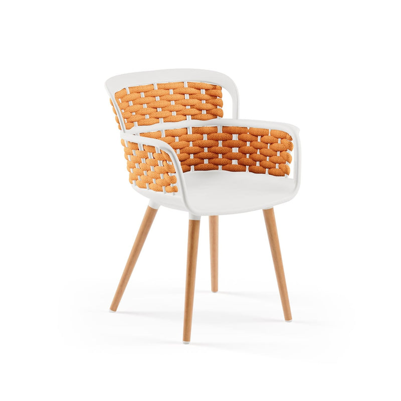 Atmacha Home & Living Armchair Ivory White / Orange Eva-N Knitted Armchair