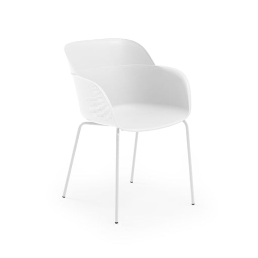 Atmacha Home & Living Armchair Ivory White / White Painted Metal Shell-M Armchair