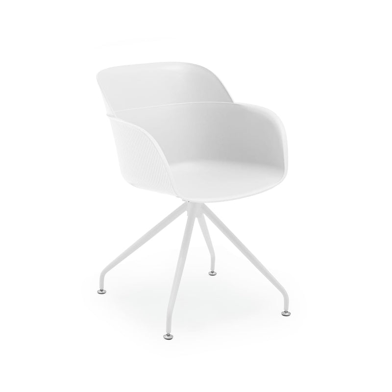 Atmacha Home & Living Armchair Ivory White / White Painted Metal Shell-Z Armchair