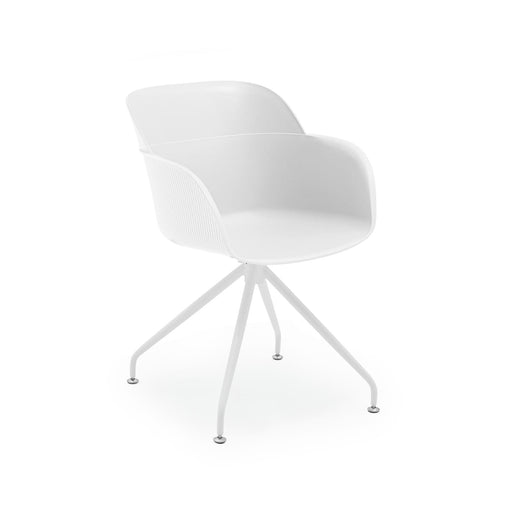 Atmacha Home & Living Armchair Ivory White / White Painted Metal Shell-Z Armchair