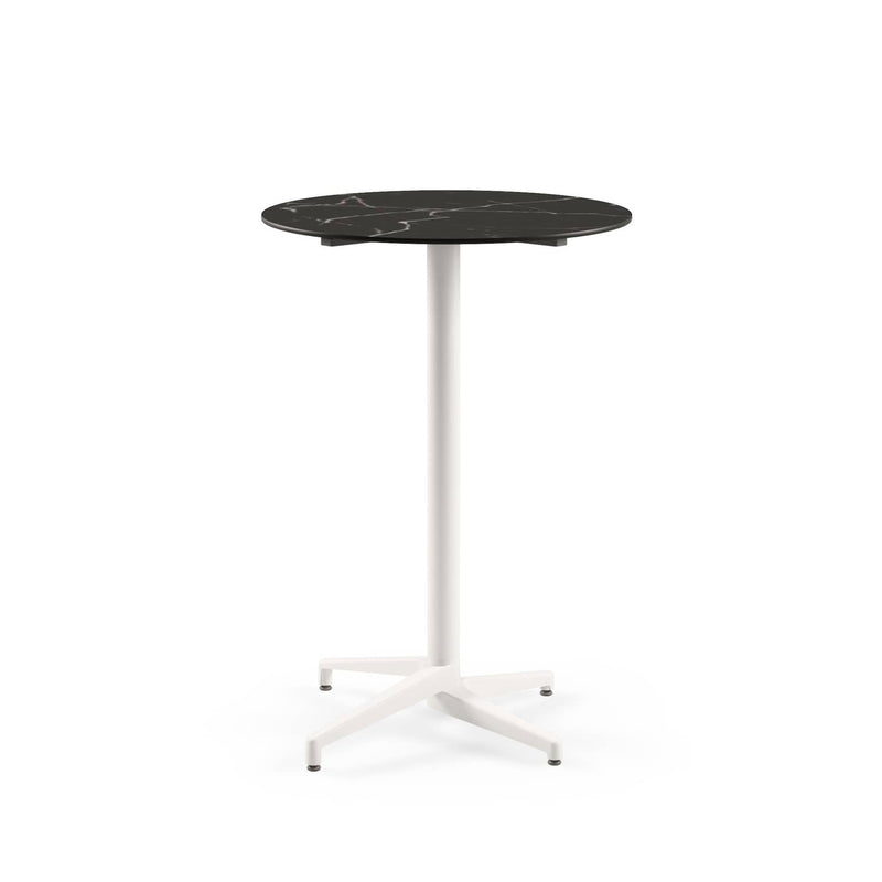 Atmacha Home & Living Bar Table Hpl/cpl Black Marble (5741 Palazzo) / Ivory White Moon-C Bar Ø77 cm | Fixed Bar Table