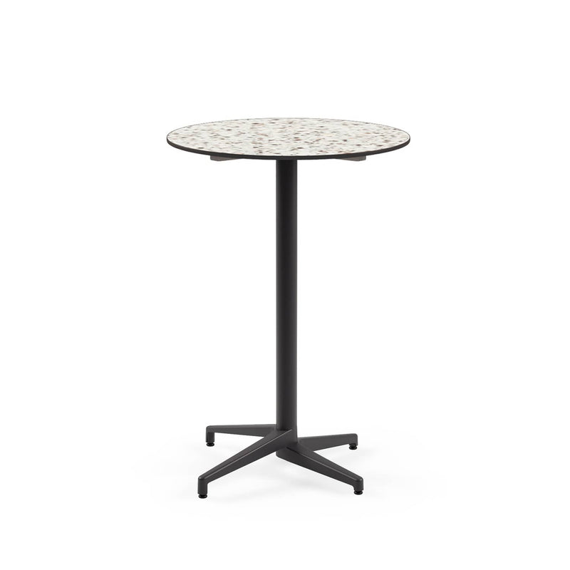 Atmacha Home & Living Bar Table Hpl/cpl Terrazzo-2 / Anthracite Moon-C Bar Ø77 cm | Fixed Bar Table