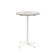 Atmacha Home & Living Bar Table Hpl/cpl Terrazzo-2 / Ivory White Moon-C Bar Ø77 cm | Fixed Bar Table