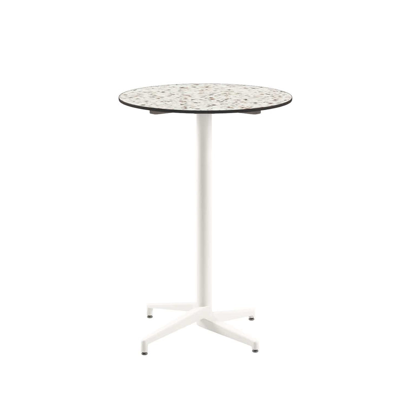 Atmacha Home & Living Bar Table Hpl/cpl Terrazzo-2 / Ivory White Moon-C Bar Ø77 cm | Fixed Bar Table