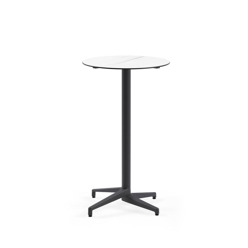 Atmacha Home & Living Bar Table Hpl/cpl White Marble / Anthracite Moon-C Bar Ø69 | Fixed Bar Table
