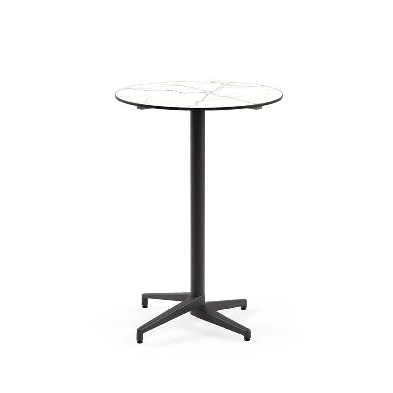 Atmacha Home & Living Bar Table Hpl/cpl White Marble / Anthracite Moon-C Bar Ø77 cm | Fixed Bar Table