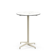 Atmacha Home & Living Bar Table Hpl/cpl White Marble / Beige Moon-C Bar Ø77 cm | Fixed Bar Table