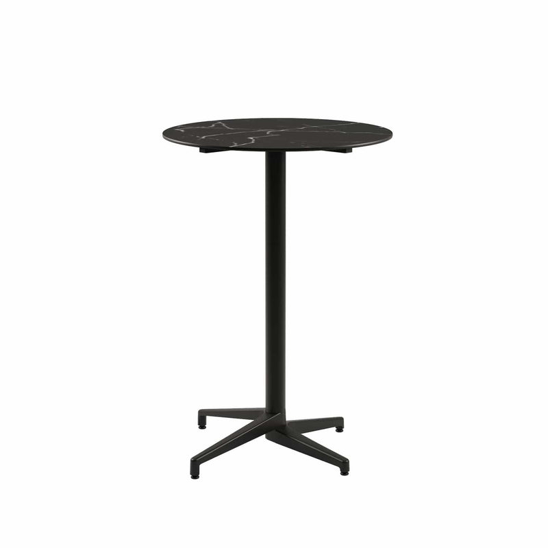 Atmacha Home & Living Bar Table Hpl/cpl White Marble / Black Moon-C Bar Ø77 cm | Fixed Bar Table