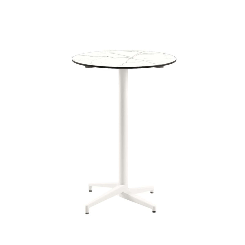 Atmacha Home & Living Bar Table Hpl/cpl White Marble / Ivory White Moon-C Bar Ø77 cm | Fixed Bar Table
