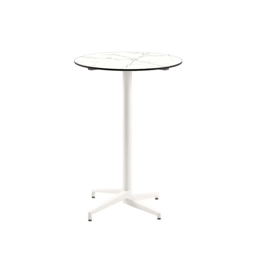 Atmacha Home & Living Bar Table Hpl/cpl White Marble / Ivory White Moon-C Bar Ø77 cm | Fixed Bar Table