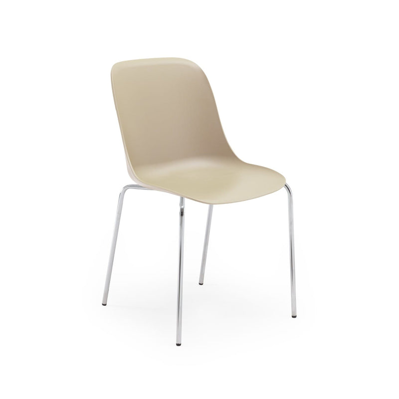 Atmacha Home & Living Chair Beige / Chrome Coated Shell-M Chair