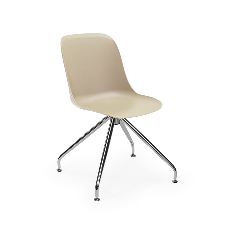 Atmacha Home & Living Chair Beige / Chrome Coated Shell-Z Chair