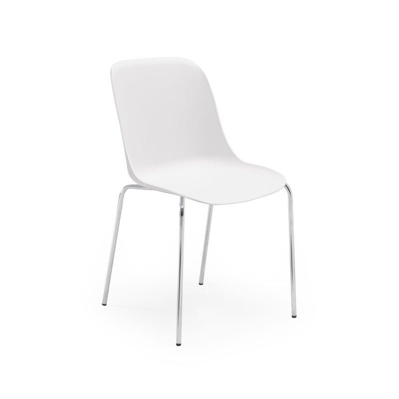 Atmacha Home & Living Chair Ivory White / Chrome Coated Shell-M Chair