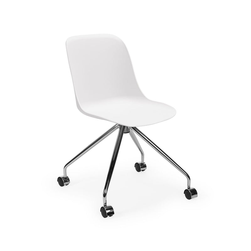 Atmacha Home & Living Chair Ivory White / Chrome Coated Shell-O Chair
