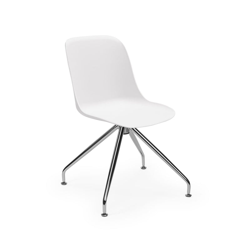 Atmacha Home & Living Chair Ivory White / Chrome Coated Shell-Z Chair