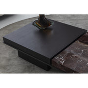 Sorell Coffee Table — close view of the broad square wooden coffee table