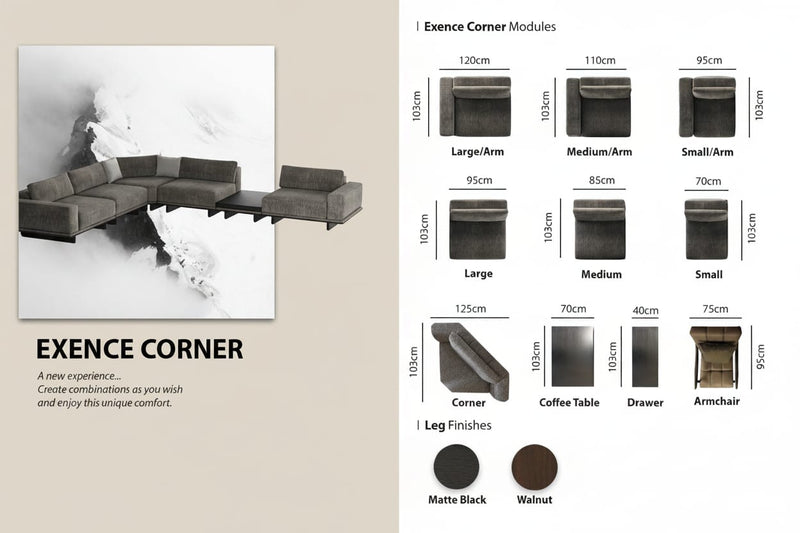 Atmacha Home & Living Corner Sofa Exence Corner Sofa
