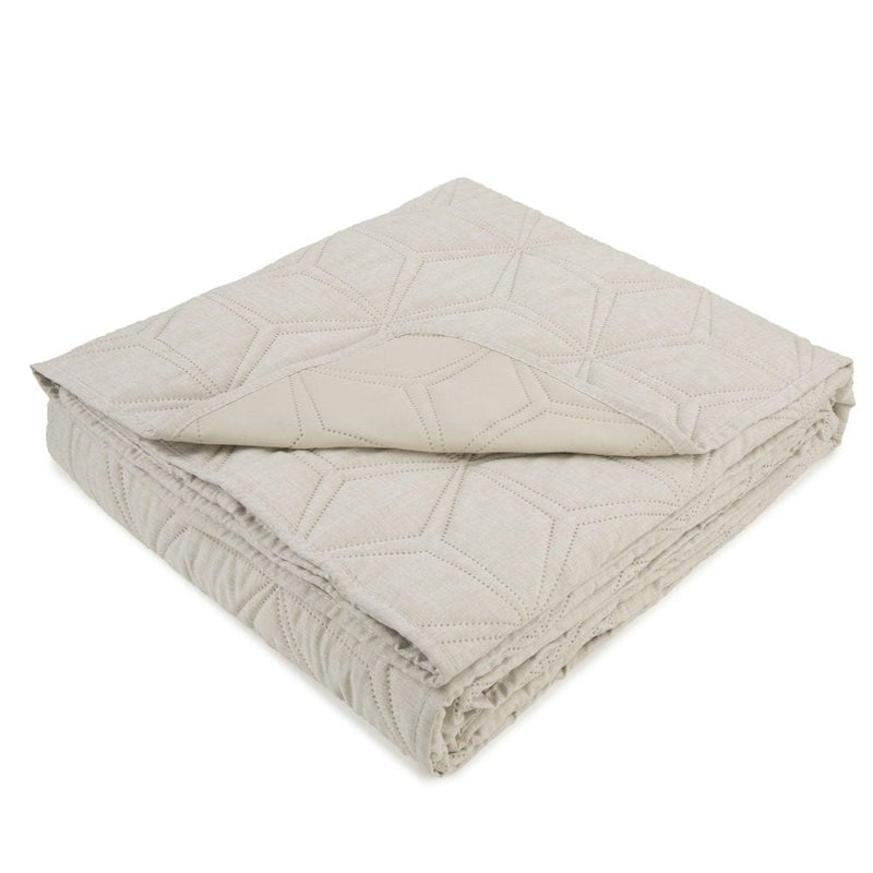 Atmacha Home & Living Cushion 200x230 cm / Cream LINEN  LOOK HEXAGONAL QUILT CREAM 200 X 23 Cream / 200x230 cm