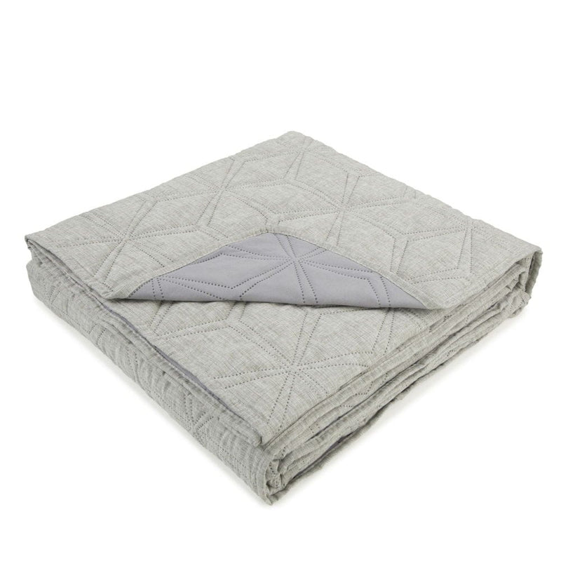 Atmacha Home & Living Cushion 200x230 cm / Grey LINEN  LOOK HEXAGONAL QUILT GREY / 200x230 cm