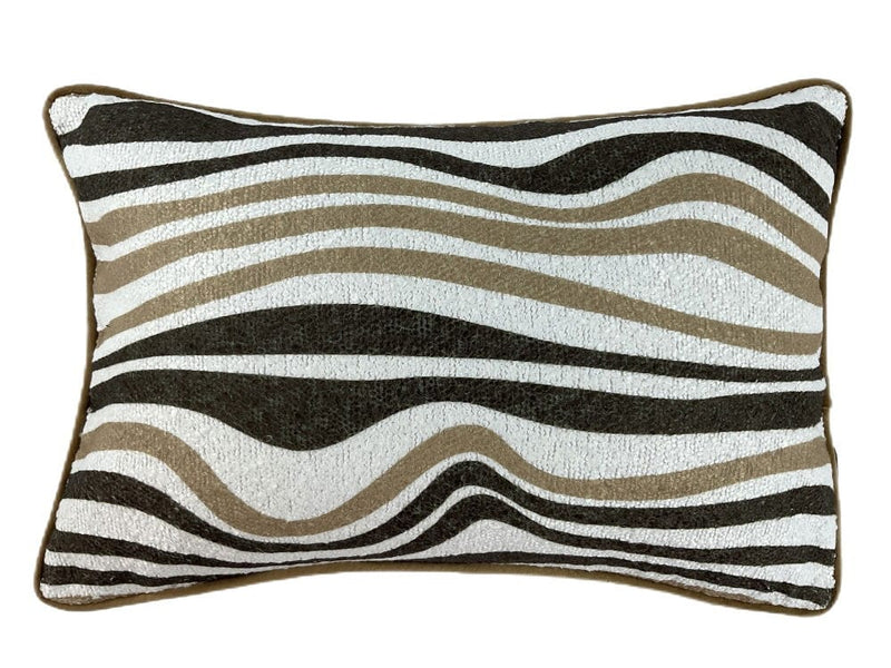 Atmacha Home & Living Cushion 30x45 cm / Assorted WAVE PRINT ON BOUCLE COFFEE  30 X 45 30x45 cm