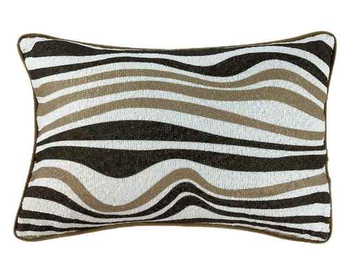 Atmacha Home & Living Cushion 30x45 cm / Assorted WAVE PRINT ON BOUCLE COFFEE  30 X 45 30x45 cm