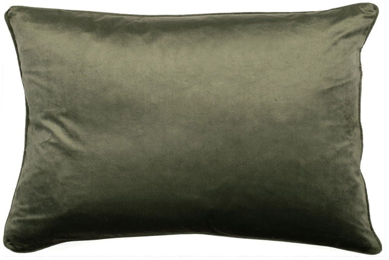 Atmacha Home & Living Cushion 30x45 cm / Olive VELVET PIPED CUSHION OLIVE 30 X 45 Olive / 30x45 cm