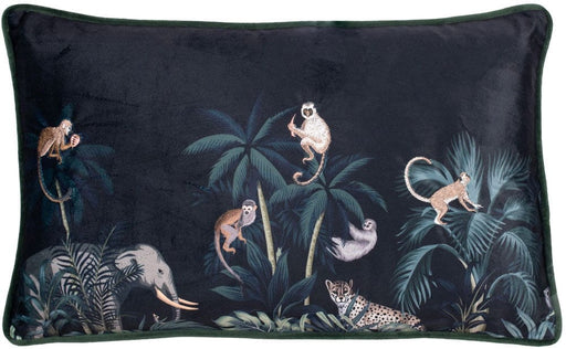 Atmacha Home & Living Cushion 30x50 cm / Assorted Printed Jungle scene on velv with emb monkeys 30x50 cm