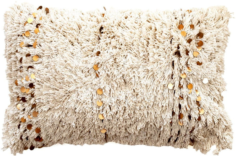 Atmacha Home & Living Cushion 30x50 cm / Assorted TEXTURED MOROCCON SEQUIN CUSHION NATURAL 30 X 30x50 cm