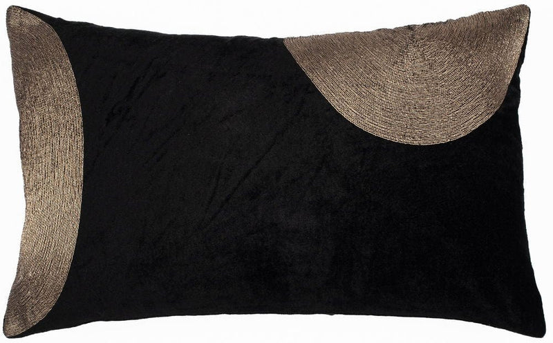 Atmacha Home & Living Cushion 30x50 cm / Gold ZARI GOLD EMBROIDERY ON BLACK VELVET 30 X 50 Gold / 30x50 cm