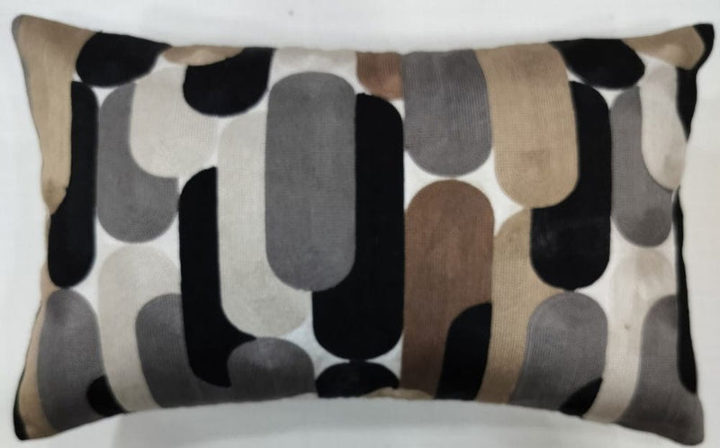 Atmacha Home & Living Cushion 30x50 cm / Grey ART DECO EMB BLACK AND GREY ON TAUPE 30 X 50 Grey / 30x50 cm