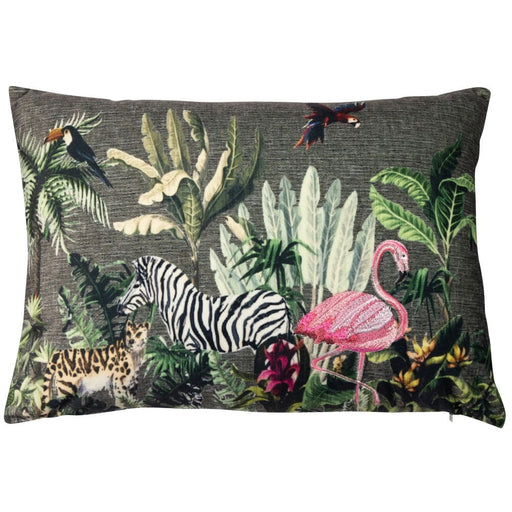 Atmacha Home & Living Cushion 35x50 cm / Assorted VELVET PRINT WITH EMB FLAMINGO 35x50 cm