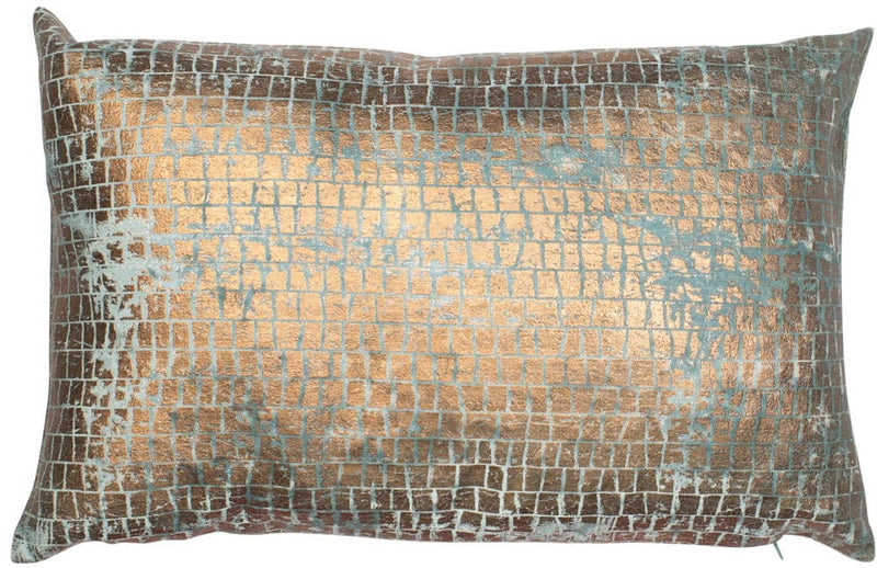 Atmacha Home & Living Cushion 35x55 cm / Copper COPPER FOIL ON SEAFOAM VELVET Copper / 35x55 cm