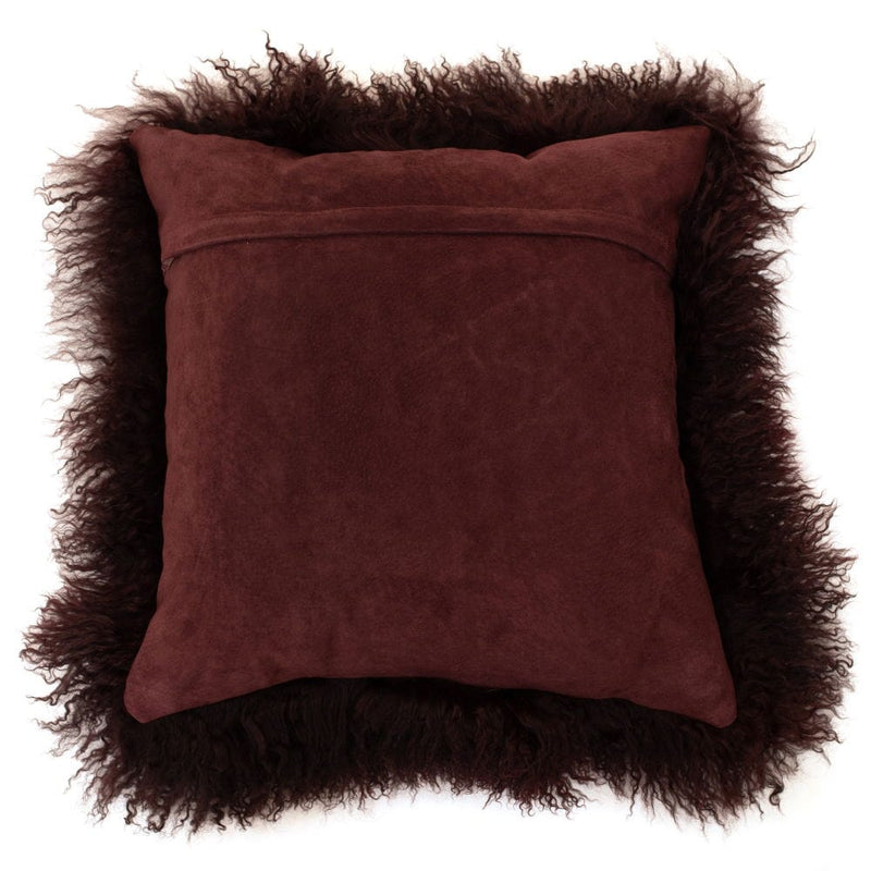 Atmacha Home & Living Cushion 40x40 cm / Assorted MONGOLIAN LAMB REAL SUEDE AUBERGINE  40 X 40 40x40 cm