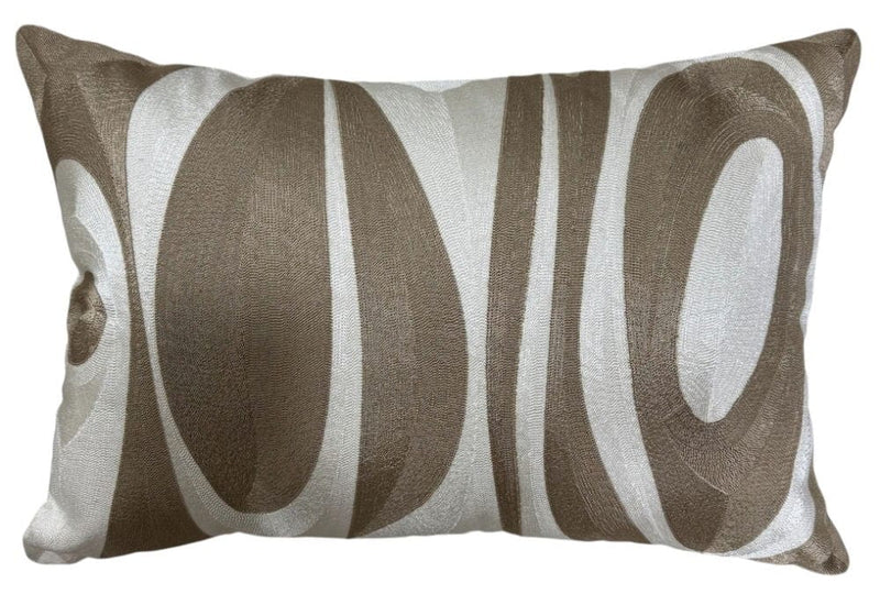 Atmacha Home & Living Cushion 40x60 cm / Cream ABSTRACT TAUPE OVAL EMB ON CREAM CUSHION  40 X 60 Cream / 40x60 cm