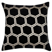 Atmacha Home & Living Cushion 43x43 cm / Black LARGE HEXAGON CUT VELVET BLACK / 43x43 cm