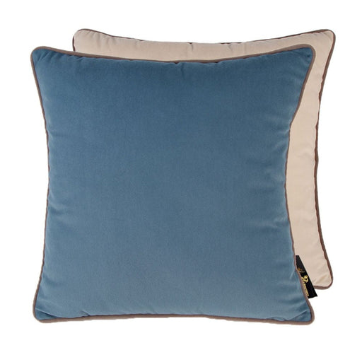 Atmacha Home & Living Cushion 43x43 cm / Blue DBLE SIDED VELV BLUE/CHAMP TAUPE PIPING Blue / 43x43 cm