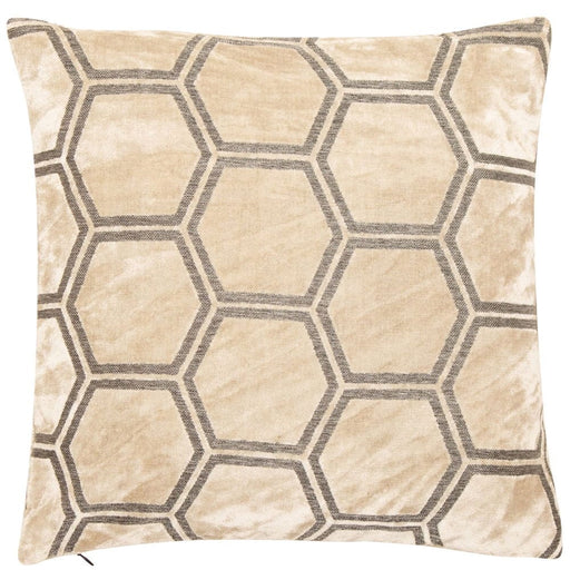 Atmacha Home & Living Cushion 43x43 cm / Cream LARGE HEXAGON CUT VELVET CREAM / 43x43 cm
