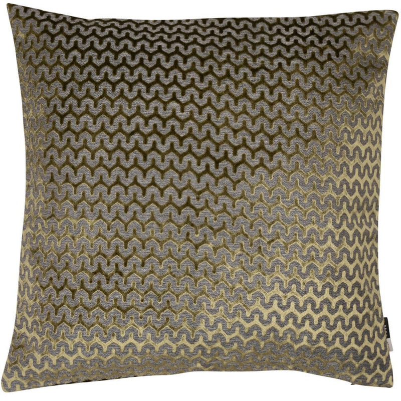 Atmacha Home & Living Cushion 43x43 cm / Green CUT VELVET WAVE OLIVE GREEN / 43x43 cm