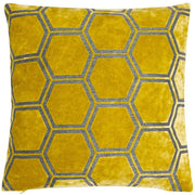 Atmacha Home & Living Cushion 43x43 cm / Mustard LARGE HEXAGON CUT VELVET MUSTARD / 43x43 cm