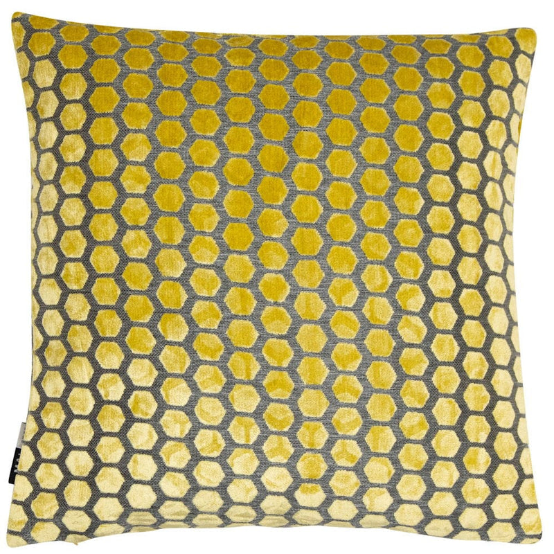 Atmacha Home & Living Cushion 43x43 cm / Mustard SMALL HEX CUT VELVET MUSTARD / 43x43 cm