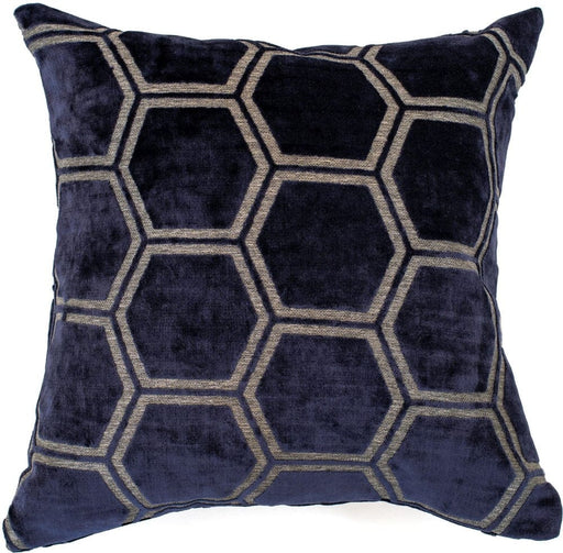 Atmacha Home & Living Cushion 43x43 cm / Navy LARGE HEXAGON CUT VELVET NAVY / 43x43 cm