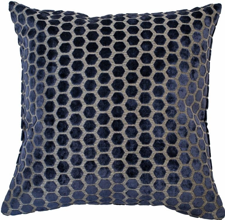 Atmacha Home & Living Cushion 43x43 cm / Navy SMALL HEX CUT VELVET NAVY / 43x43 cm