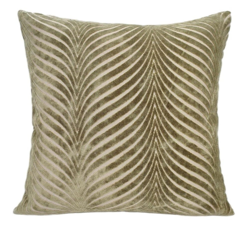 Atmacha Home & Living Cushion 43x43 cm / Olive CUT VELVET FAN RADA OLIVE / 43x43 cm