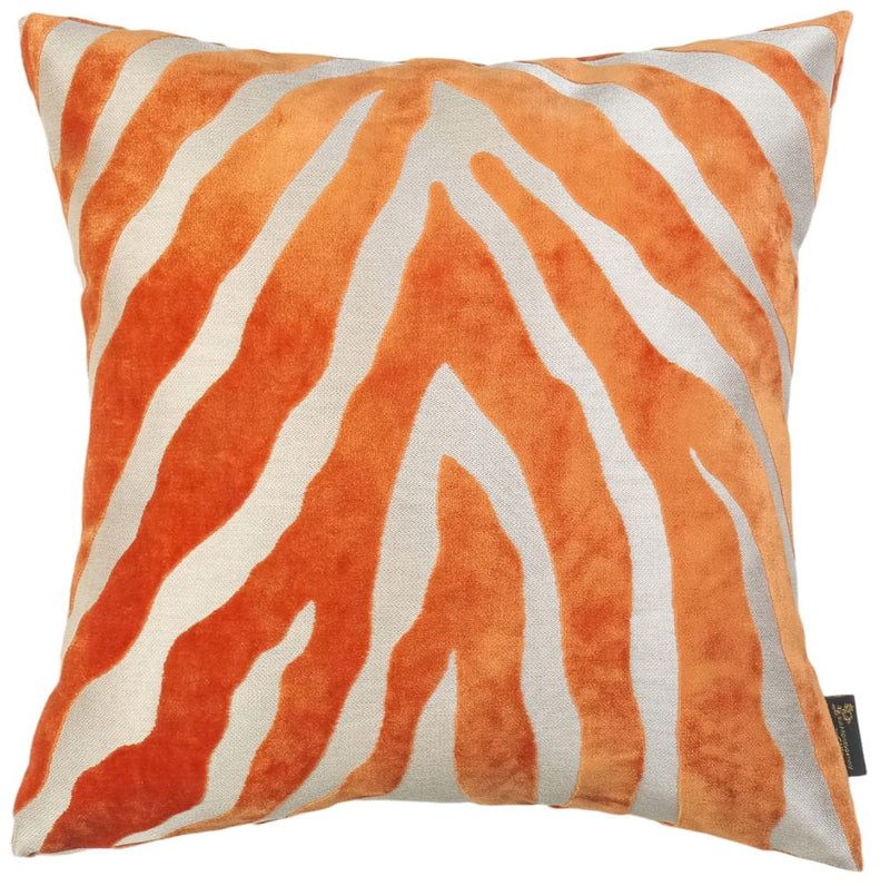 Atmacha Home & Living Cushion 43x43 cm / Orange PAUL MONEYPENNY ZEBRA CUT VELV ORANGE / 43x43 cm