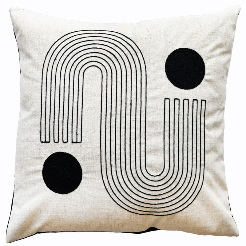 Atmacha Home & Living Cushion 45x45 cm / Assorted ART DECO DESIGN WITH CHAIN CREWEL STITCH BLAC 45x45 cm
