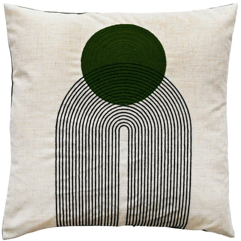 Atmacha Home & Living Cushion 45x45 cm / Assorted ART DECO DESIGN WITH CHAIN CREWEL STITCH OLIV 45x45 cm