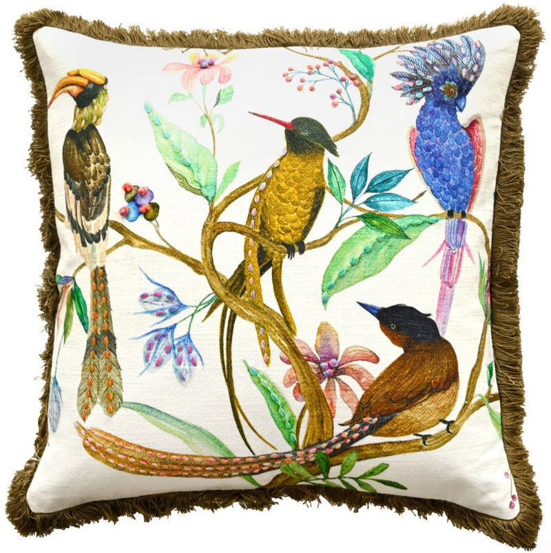 Atmacha Home & Living Cushion 45x45 cm / Assorted COLOURFUL TROPICAL BIRDS EMBELLISHED 45x45 cm