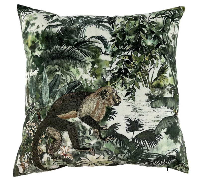 Atmacha Home & Living Cushion 45x45 cm / Assorted EMBROIDERED MONKEY JUNGLE PRINT 45x45 cm