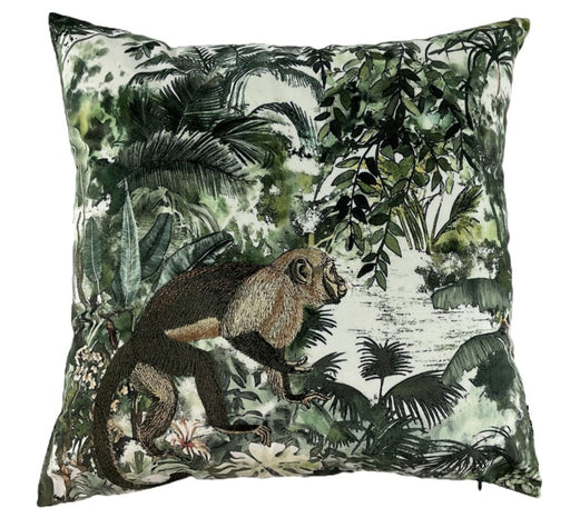 Atmacha Home & Living Cushion 45x45 cm / Assorted EMBROIDERED MONKEY JUNGLE PRINT 45x45 cm