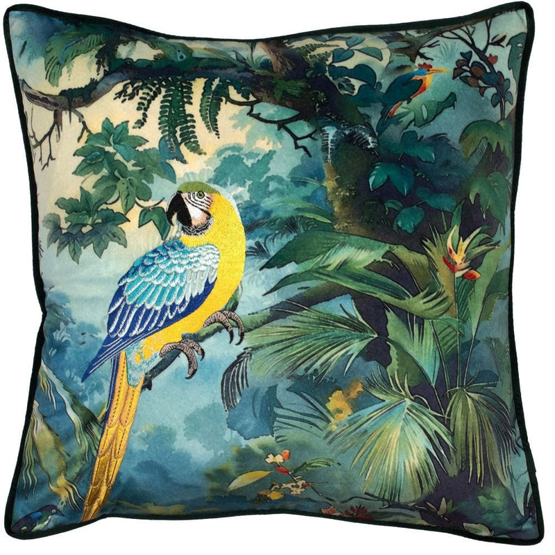 Atmacha Home & Living Cushion 45x45 cm / Assorted Embroidered Parrot on velvet 45 x 45 45x45 cm